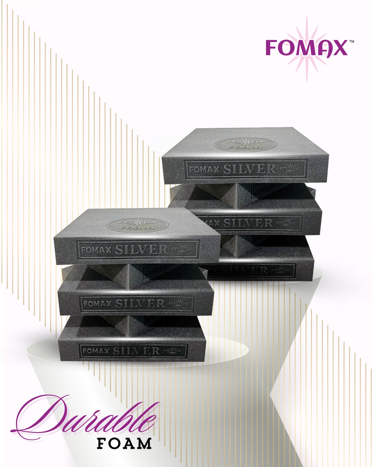 Fomax Silver Foam 1 set Black (5 seat, 5 back)